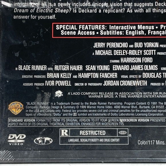 Blade Runner The Directors Cut DVD Movie Harrison Ford New Factory Sealed New - Picture 12 of 13